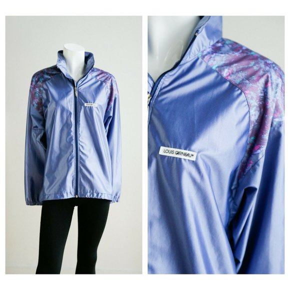 Vintage 90s Y2k Louis Garneau Shiny Lilac Jacket - Picture 1 of 11